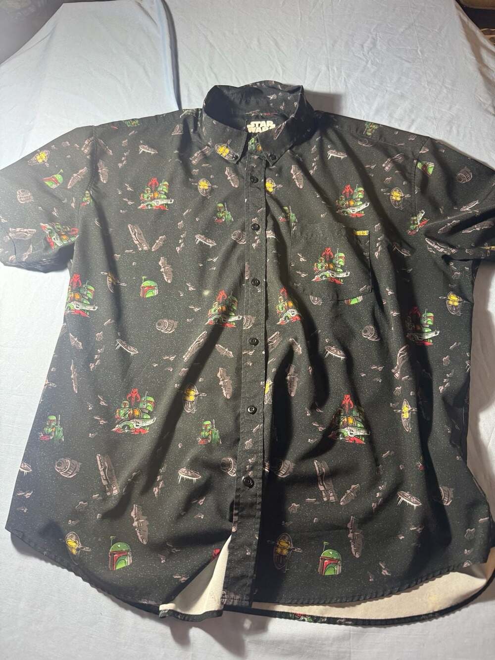 Rsvlts Star Wars Boba Fett Retro Mando Short Sleeve Shirt Men's Size 3XL